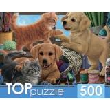 ПазлыTOPpuzzle 500 дет. Пушистые помощники ХТП500-6811, (Рыжий кот)