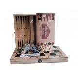 Настольная Игра Шахматы, нарды, шашки (3в1, поле 29*14,5*3см, дерево, пластик, в коробке, от 14 лет) AN02590/ИН-9464, (Рыжий кот)