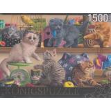 ПазлыKONIGSPUZZLE 1500 дет. Котята в зоомагазине ФK1500-3508, (Рыжий кот)