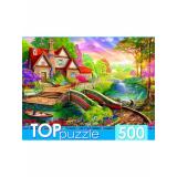 ПазлыTOPpuzzle 500 дет. Волшебный домик у моста Ф500-7013, (Рыжий кот)