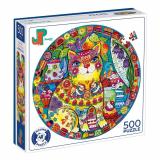 ПазлыКруглые 500 дет. Jazzle Puzzle. Волшебный кот P1002, (ИП Костина Т.А.)
