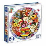 ПазлыКруглые 500 дет. Jazzle Puzzle. Цветочная гармония P1003, (ИП Костина Т.А.)