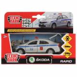 Модель Инерционная Технопарк Skoda Rapid полиция (12см, металл, открываются двери и багажник, в коробке) SB-18-22-SR-P-WB, (Shantou City Daxiang Plastic Toy Products Co., Ltd)