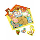 Пазлы 12 дет. Ферма (рамка-вкладыш, дерево) ВК00004, (Рыжий кот)