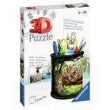 Пазлы3D 57 дет. Подставка для карандашей и ручек. Дикая природа (+аксессуары, пластик) 11263, (Ravensburger)