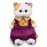 Budi Basa Мягкая Игрушка Кошечка Ли-Ли в вельветовом полукомбинезоне (24см, в подарочной коробке) LK24-145, (ООО 