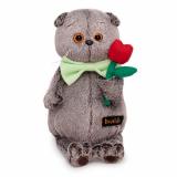Budi Basa Мягкая Игрушка Кот Басик с тюльпаном (19см, в подарочной коробке) Ks19-230, (ООО 