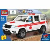 Конструктор Город Мастеров 29 дет. UAZ-patriot Скорая помощь (+фигурка, в коробке, от 6 лет) SB-50025, (Huada Toy Co.,Ltd)