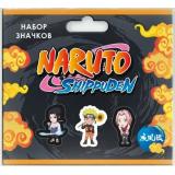 Набор значков Naruto. Чибики Шиппуден Сакура (3 значка, дерево, в пакете, от 10 лет) 08717, (ООО 