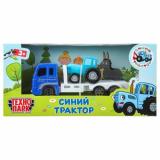 Модель-игрушка Технопарк Синий трактор (7,5см, металл, с автоперевозчиком, синий, в коробке, от 3 лет) BLUTRA-7-AUTO-WOD, (SHANTOU HUADA TOYS IMP & EXP TRADING CO., LTD)