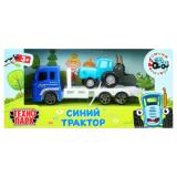Модель-игрушка Технопарк Синий трактор (7,5см, металл, с автоперевозчиком, синий, в коробке, от 3 лет) BLUTRA-7-AUTO, (Huada Toy Co.,Ltd)