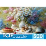 ПазлыTOPpuzzle 500 дет. Летний натюрморт Ф500-8743, (Рыжий кот)