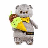 Budi Basa Мягкая Игрушка Кот Басик с мороженым (19см, в подарочной коробке 