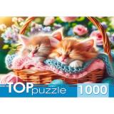 ПазлыTOPpuzzle 1000 дет. Два котенка в корзине ХТП1000-8739, (Рыжий кот)