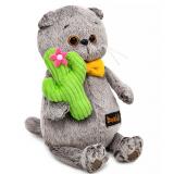 Budi Basa Мягкая Игрушка Кот Басик с кактусом (19см, в подарочной коробке 