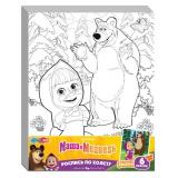 MULTIART Холст для росписи Маша и медведь (Союзмультфильм, 20*25см, акриловые краски, кисть, от 3 лет) CANV20X25-127192, (SHANTOU HUADA TOYS IMP & EXP TRADING CO., LTD)