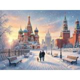 Пазлы 500 дет. Зимняя Москва Х500-5909, (Рыжий кот)