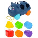 Каталка Сортер Котик (синий, в пакете, от 1 года) ИК-6937, (Рыжий кот)