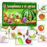 Настольная Игра Аскорбинка и ее друзья-1 (круглые карточки-9шт, угловые карточки-36шт, правила, в коробке, от 5 лет) С-481, (ОАО 