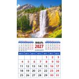 КалендарьНаМагните 2027 Потрясающий вид с водопадом (94*167, отрывной) 20714, (День за днем)