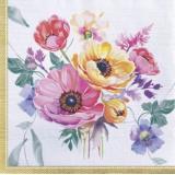 Салфетки бумажные Bouquet. Акварельные анемоны (33*33см, 3-слоя, 20шт.) 25285, (ООО 