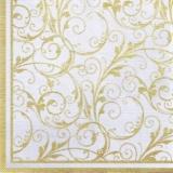 Салфетки бумажные Bouquet. Очарование. Золото на белом (33*33см, 3-слоя, 20шт.) 37649, (ООО 