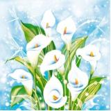 Салфетки бумажные Art Bouquet. Белые лилии (33*33см, 3-слоя, 20шт.) 57171, (ООО 