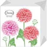 Салфетки бумажные Desna Идеальный дизайн. Три георгина (24*24см, 1-слой, 40шт.) 57460, (ООО 