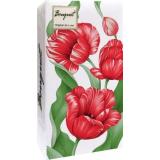 Салфетки бумажные Bouquet Original de Luxe. Красные тюльпаны (33*33см, 1/8, 2-слоя, 20шт.) 25601, (ООО 
