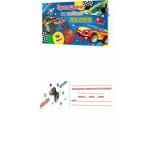 2861068 Приглашение на веселый праздник (мини, текст, блестки, двойное, детское), (МирОткр)