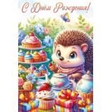 90000137 С Днем рождения! (открытка, текст, детская), (ОткрытаяПланета)
