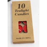 Свеча чайная (набор 10 шт., красная, крафт) 71389, (Yiwu Yibotong Trade Co., Ltd)
